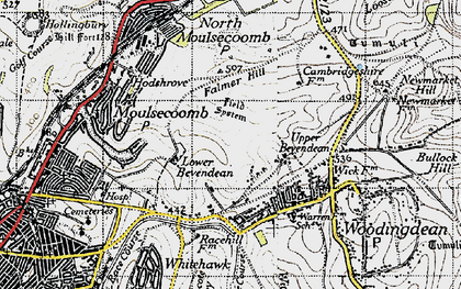 Old map of Bevendean in 1940