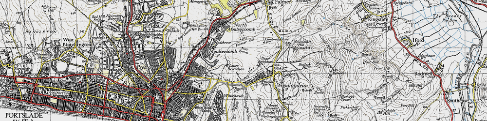 Old map of Bevendean in 1940