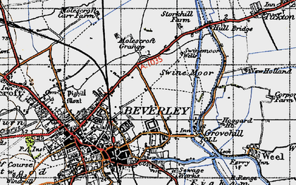 Old map of Beverley in 1947
