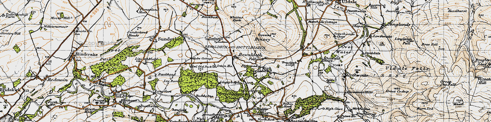 Old map of Bewaldeth in 1947