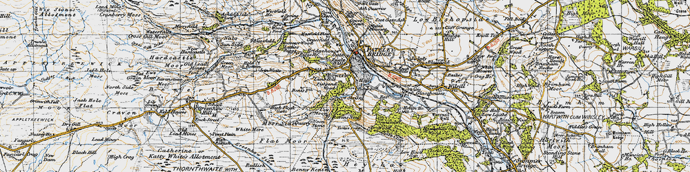 Old map of Bewerley in 1947