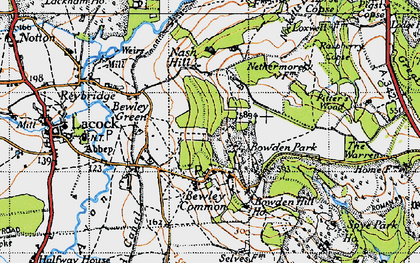 Old map of Bowden Park in 1940