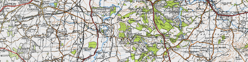Old map of Bewley Common in 1940