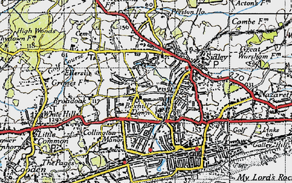 Old map of Bexhill in 1940