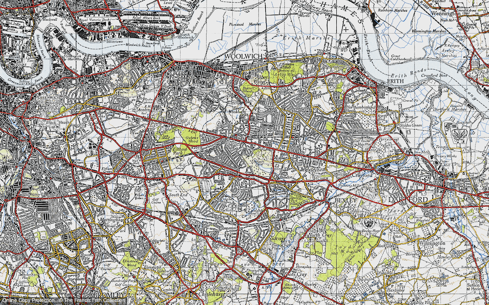 Old Map of Bexley, 1946 in 1946