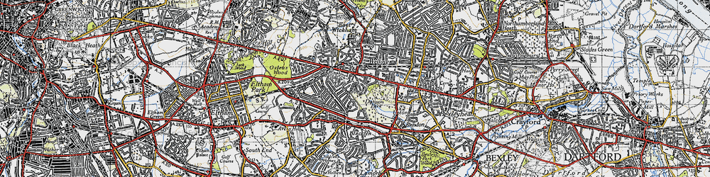Old map of Bexley in 1946