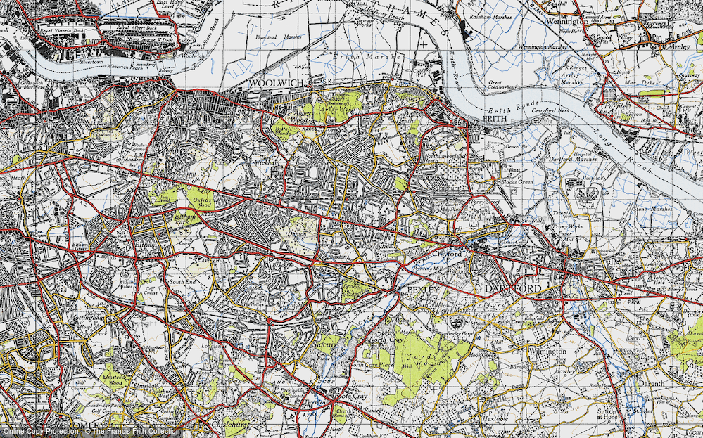 Old Map of Bexleyheath, 1946 in 1946