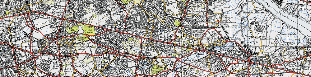 Old map of Bexleyheath in 1946