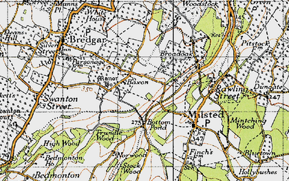 Old map of Bexon in 1946