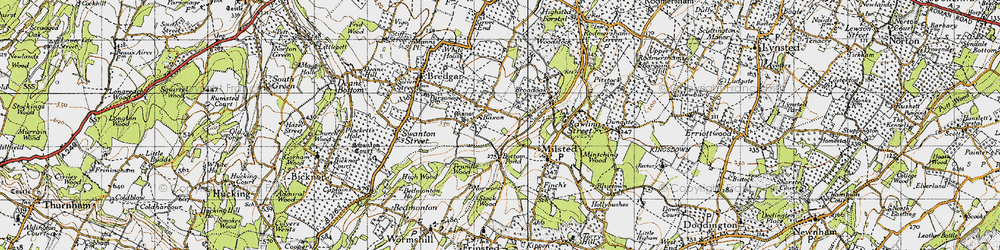 Old map of Bexon in 1946
