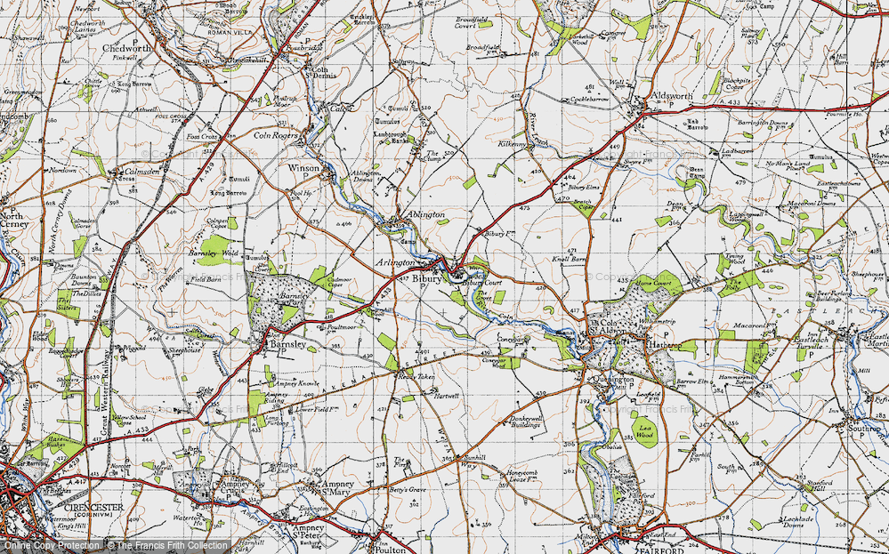 Old Map of Historic Map covering Arlington Row in 1946