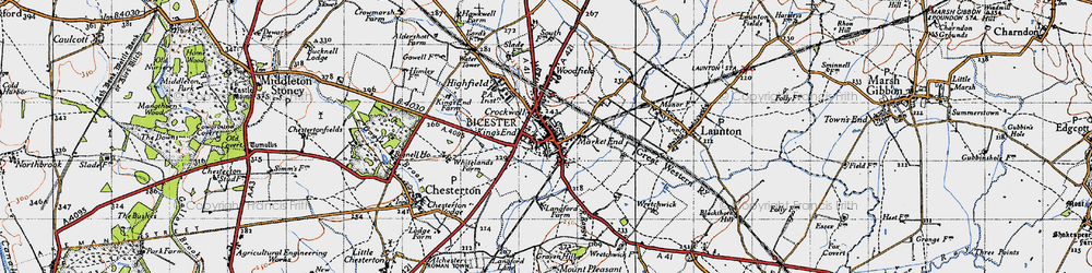 Old map of Bicester in 1946