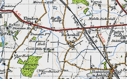 Old map of Bickenhill in 1947