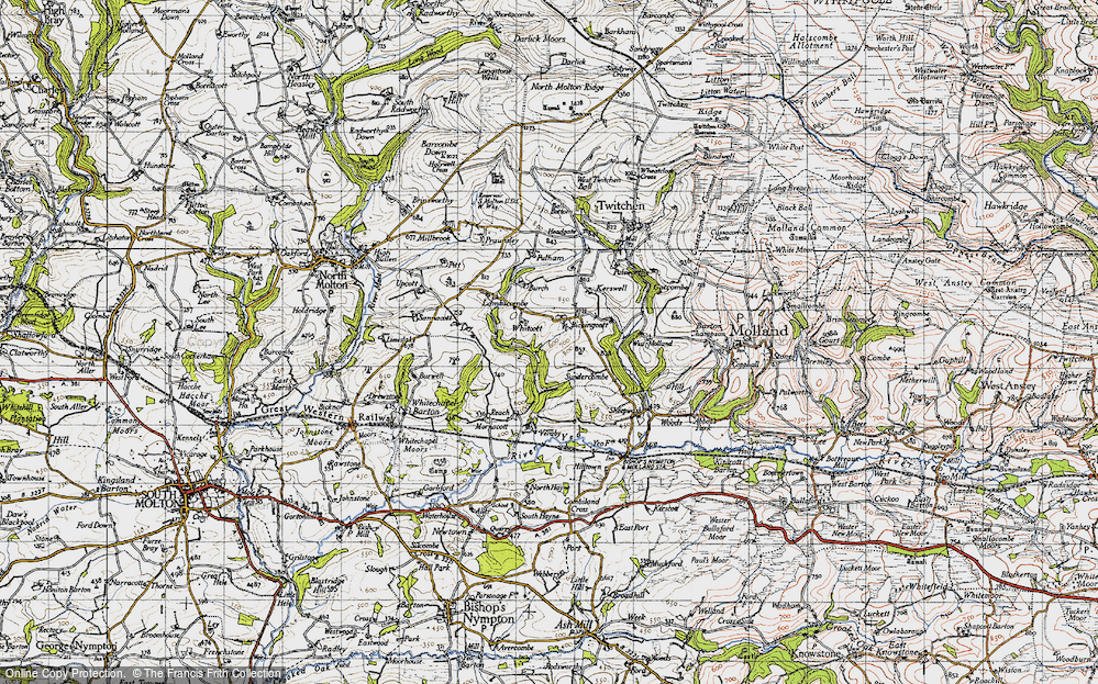 Old Map of Historic Map covering Burch in 1946