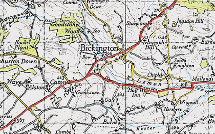 Old map of Bickington in 1946
