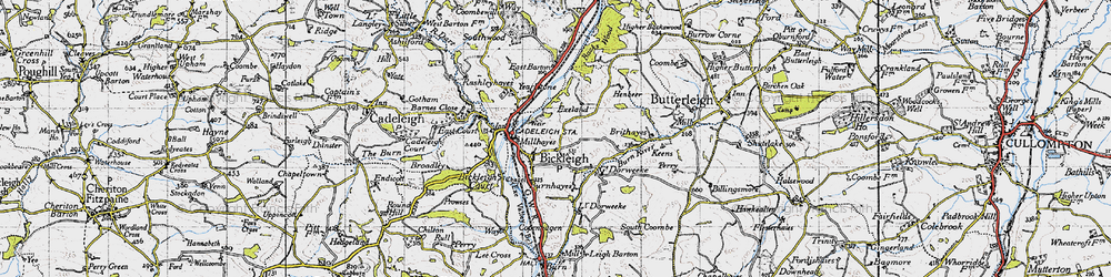 Old map of Bickleigh Mill in 1946