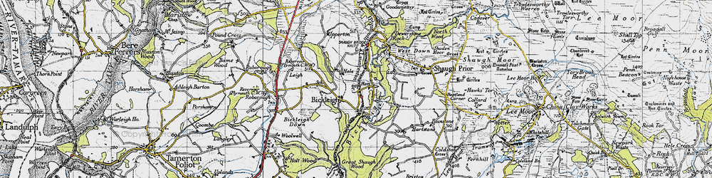 Old map of Bickleigh Vale in 1946