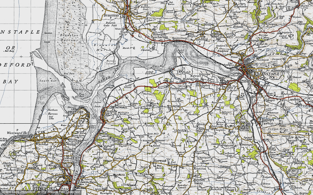 Old Map of Historic Map covering Brake Plantns in 1946