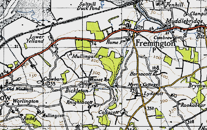 Old map of Bickleton in 1946