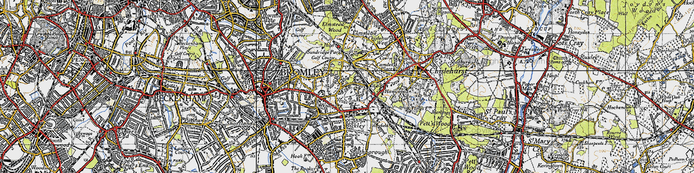 Old map of Bickley in 1946