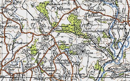 Old map of Bickley in 1947