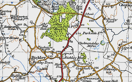 Old map of Bickley Moss in 1947