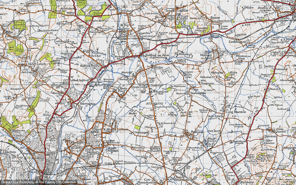 Old Map of Bickmarsh, 1946 in 1946