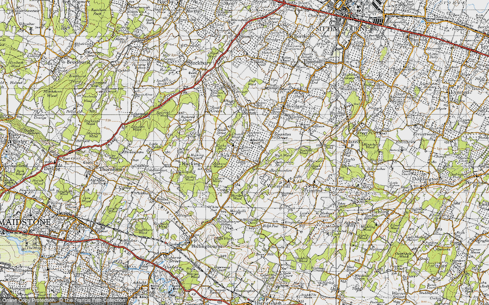 Old Map of Bicknor, 1946 in 1946