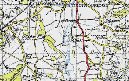 Old map of Bickton in 1940