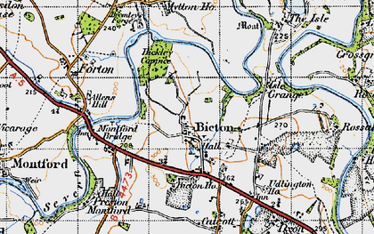 Old map of Bicton Ho in 1947