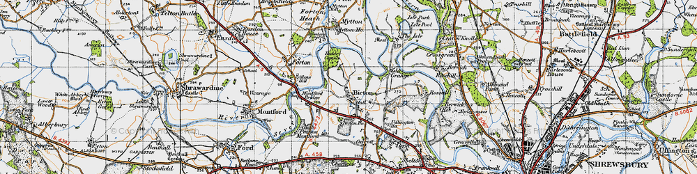Old map of Bicton in 1947