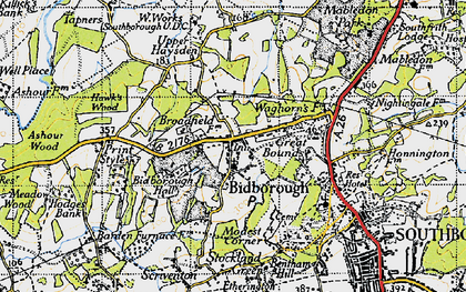 Old map of Bidborough in 1946