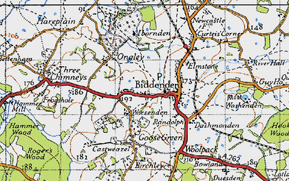 Old map of Biddenden in 1940