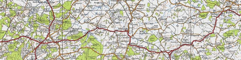 Old map of Biddenden in 1940