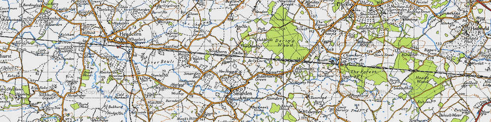 Old map of Biddenden Green in 1940