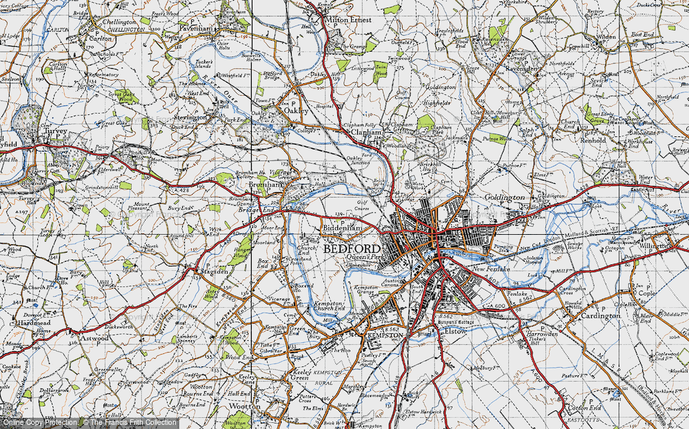 Old Map of Biddenham, 1946 in 1946