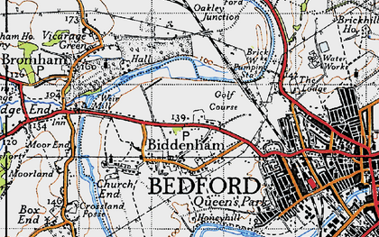 Old map of Biddenham in 1946
