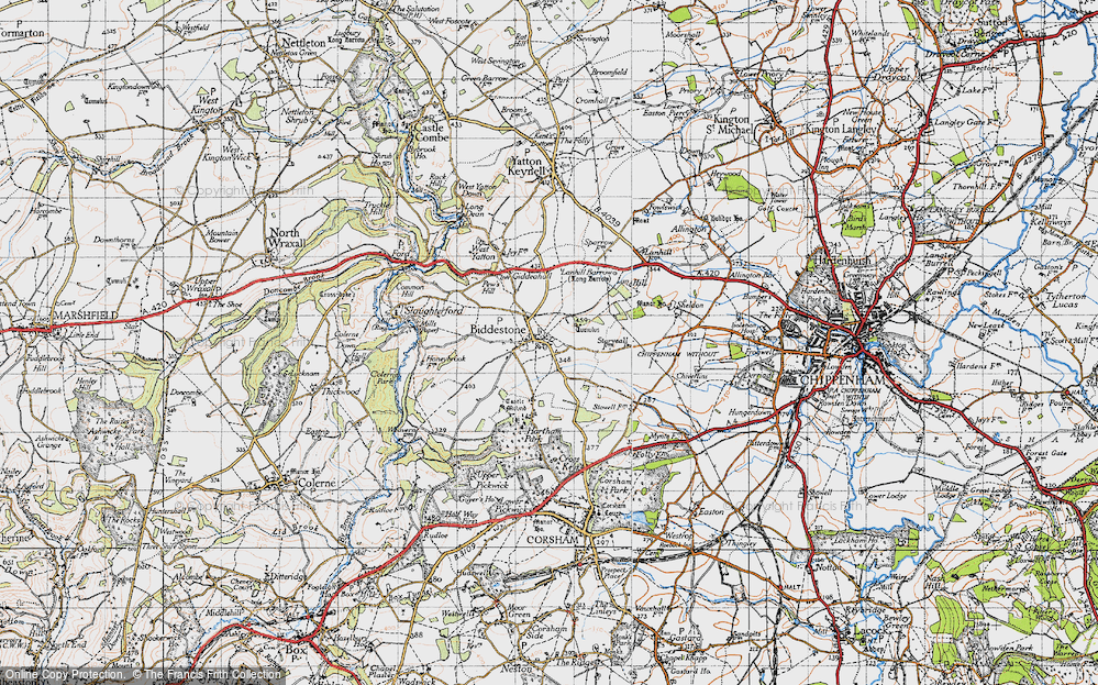 Old Map of Biddestone, 1946 in 1946