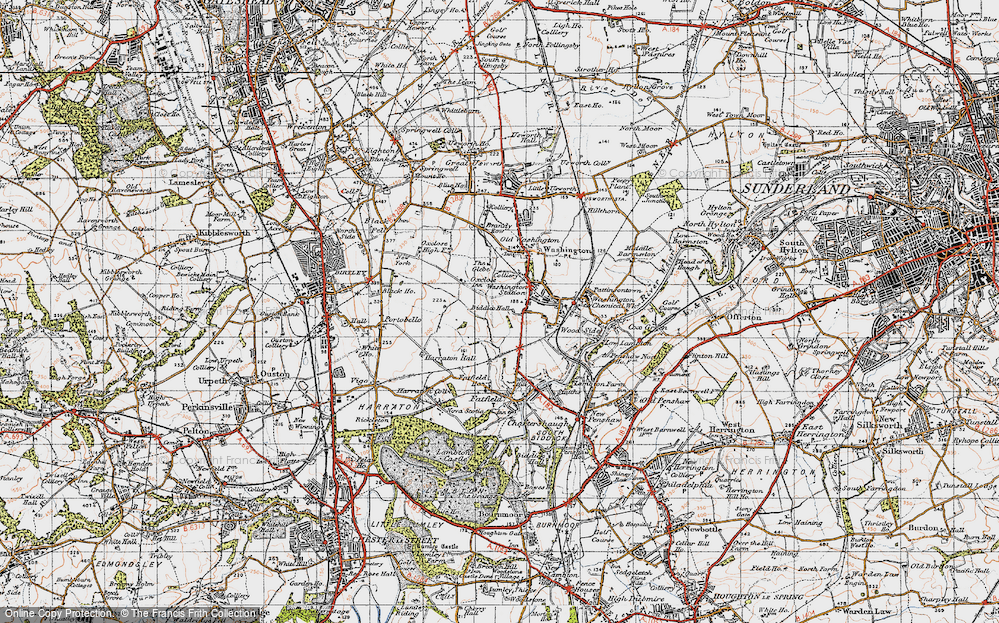 Old Map of Biddick, 1947 in 1947
