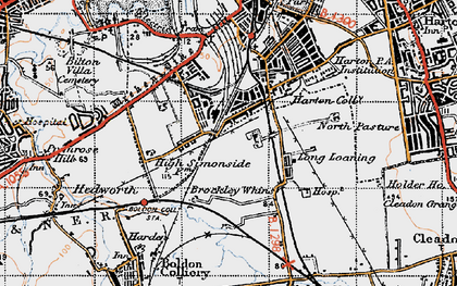 Old map of Biddick Hall in 1947