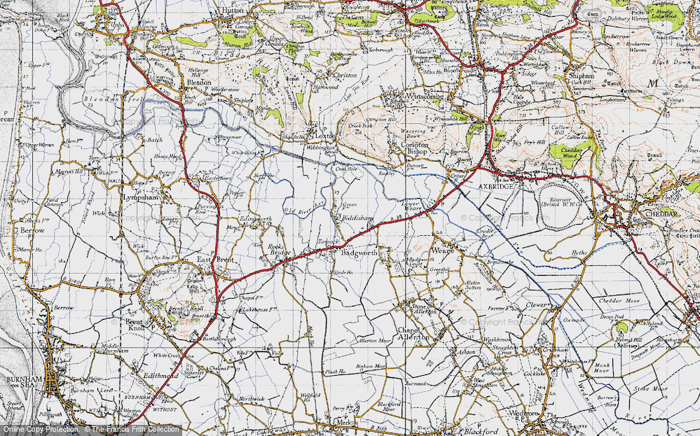 Old Map of Biddisham, 1946 in 1946