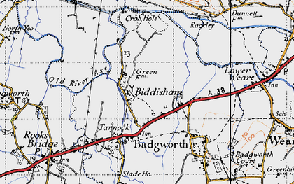 Old map of Biddisham in 1946