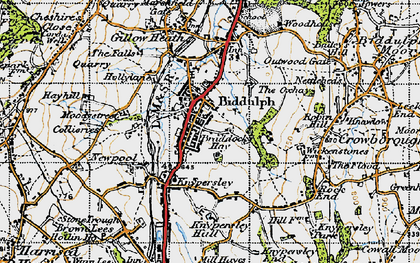 Old map of Biddulph in 1947