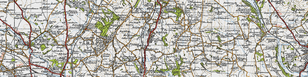 Old map of Biddulph in 1947