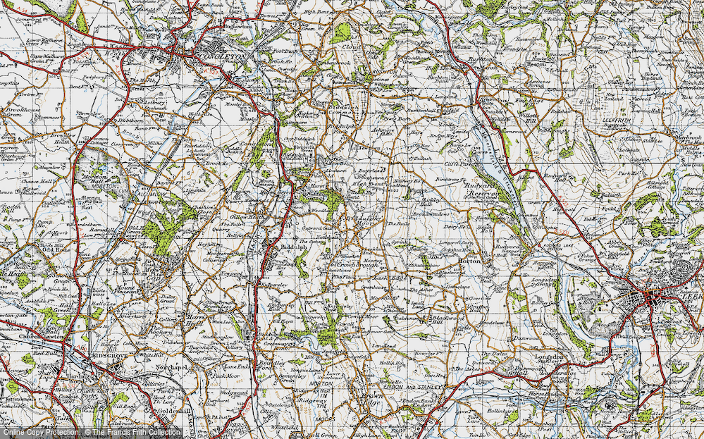 Old Map of Biddulph Moor, 1947 in 1947