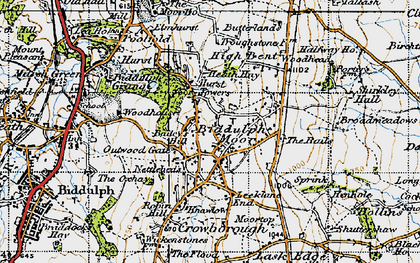 Old map of Biddulph Moor in 1947