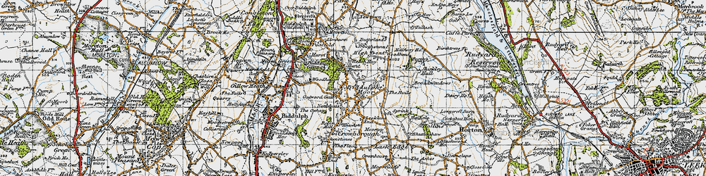 Old map of Biddulph Moor in 1947