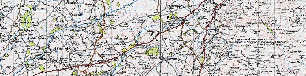 Old map of Bidlake in 1946