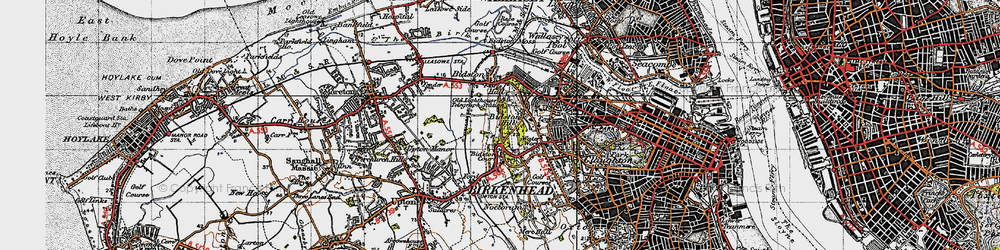 Old map of Bidston Hill in 1947