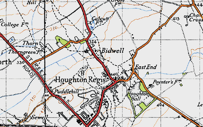 Old map of Thorn in 1946